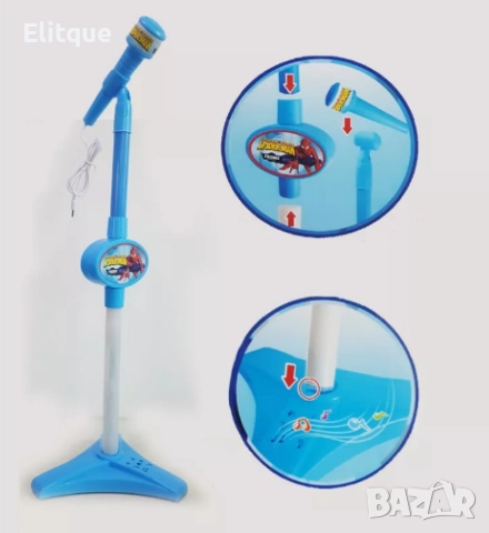 Детски светещ микрофон на стойка спайдърмен, снимка 4 - Други - 52865733