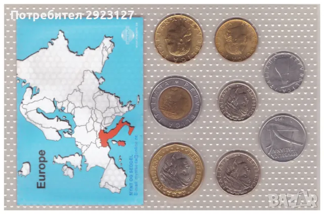 СЕТ ОСЕМ МОНЕТИ ОТ ИТАЛИЯ, снимка 2 - Нумизматика и бонистика - 48924880
