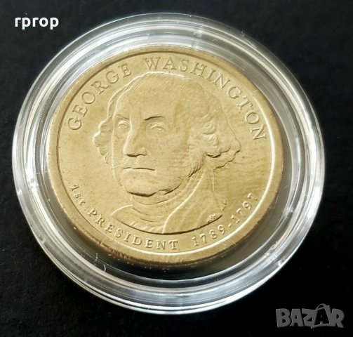 Оригинална монета 1 .САЩ. Един Американски долар . Серията Американски президенти. Първият президент, снимка 4 - Нумизматика и бонистика - 33193449