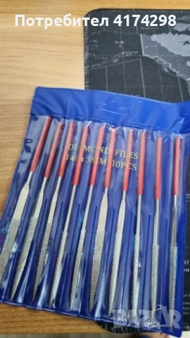 Нов комплект диамантени игли от 10 бр за бижута Метал Дърво Керамика Стъкло Камък Занаятчийски инстр