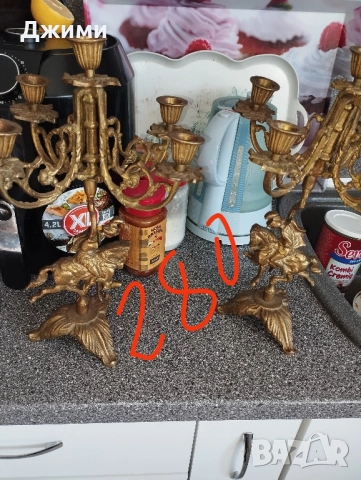 различни баварски бронзови свещници, снимка 5 - Антикварни и старинни предмети - 39305702