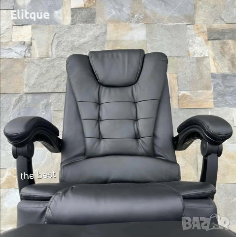 Ергономичен въртящ се офис стол с масаж и поставка за крака, снимка 2 - Столове - 53189526