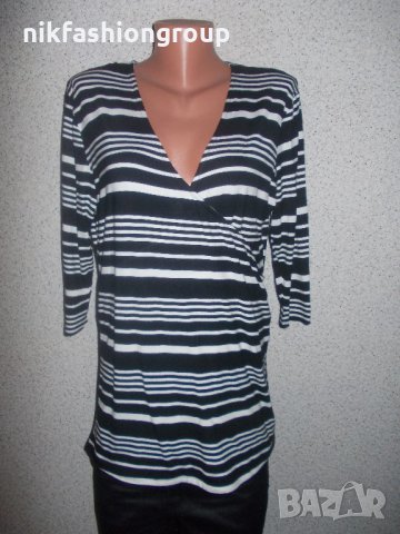 Туника черно и бяло райе Прегърни ме, XL размер