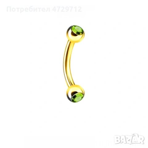 Обици за веждата имитация на злато с цирконий, снимка 2 - Друго оборудване - 53398713