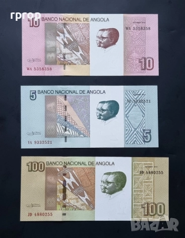 Ангола. 5, 10 и 100 кванза. 2012 година . UNC. 3 бройки.