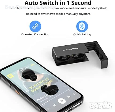 Нови Blackview AirBuds Bluetooth 5.3 безжични слушалки IPX7 25 часа работи кутия за зареждане, снимка 4 - Bluetooth слушалки - 53203049