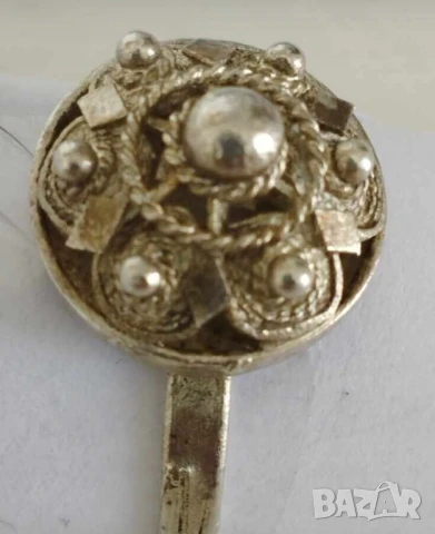 Стар сребърен пръстен с филигран, Царство българия дамски пръстен сребро, снимка 3 - Пръстени - 50533320