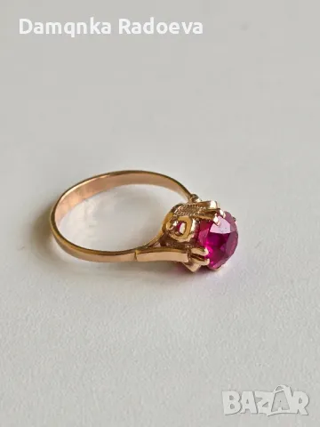 СССР златен пръстен 14 карата, снимка 6 - Пръстени - 49847763