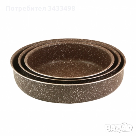 Комплект от 3 алуминиеви тави с незалепващо покритие, снимка 3 - Съдове за готвене - 51857604