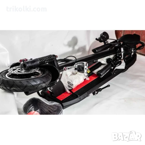 Мощна електрическа тротинетка с амортисьори, километрaж.ж, снимка 11 - Велосипеди - 51027464