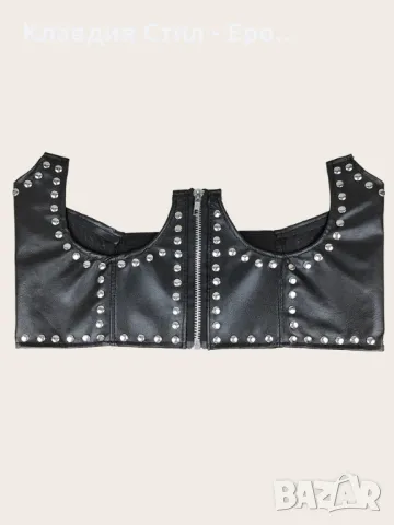 Фетиш кожено бюстие с открит бюст