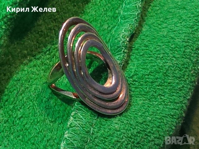 СРЕБЪРЕН АРТ ДИЗАЙНЕРСКИ ПРЪСТЕН РОДИРАНО СРЕБРО 925 МАЙСТОРСКИ УНИКАТ 25607 , снимка 3 - Пръстени - 35828283
