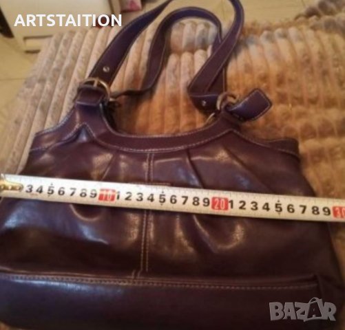 Чанта кожена тъмно лилава и парти черна чантичка, снимка 6 - Чанти - 28704046