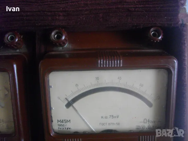 НОВА РУСКА СССР 1959г. ИЗМЕРВАТЕЛНА СТАНЦИЯ ДО 30 АМПЕРА М45М ПЪЛЕН КОМПЛЕКТ В КОЖЕНА ЧАНТА, снимка 9 - Други инструменти - 49293364