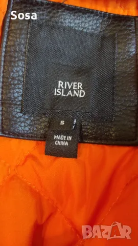 Kожен бомбър/яке River Island, размер S, черен цвят, снимка 6 - Якета - 50127148