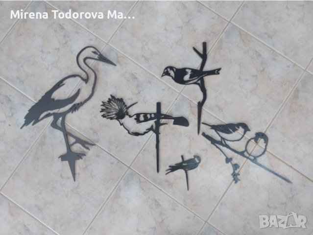 Mетален силует на птици oт стомана за градина