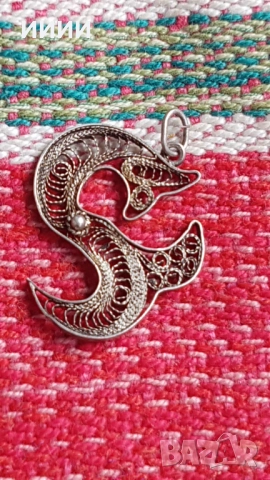 Сребърен медальон филигран 