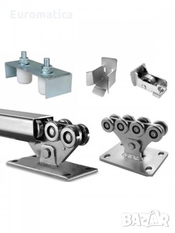 Механизъм с допълнителен държач с два фиксатора за плъзгаща врата до 500 kg Euromatica