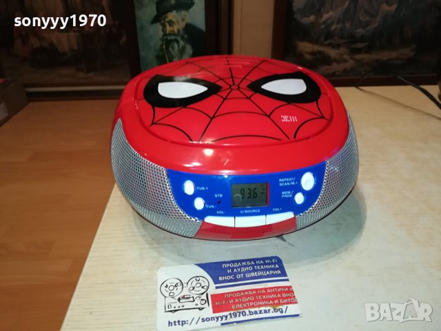 SPIDERMAN MARVEL EKIDS CD/RADIO/AUX-ВНОС SWISS 0401242003, снимка 4 - Радиокасетофони, транзистори - 43660755