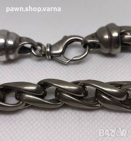 Масивен сребърен дамски синджир Chrome – 925 проба – 81,11 г – 44 см, снимка 4 - Колиета, медальони, синджири - 52459190