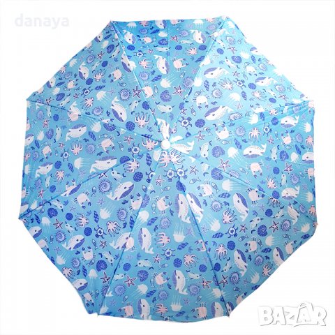 2277 Плажен чадър с чупещо рамо Палми, снимка 3 - Къмпинг мебели - 33597595