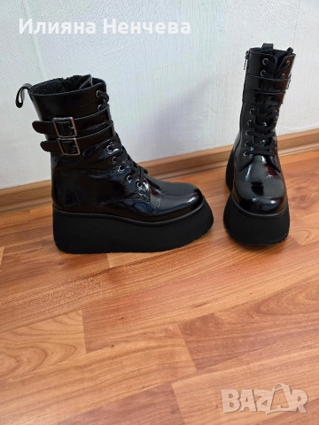 Дамски боти от естествен лак, снимка 5 - Дамски боти - 52794558