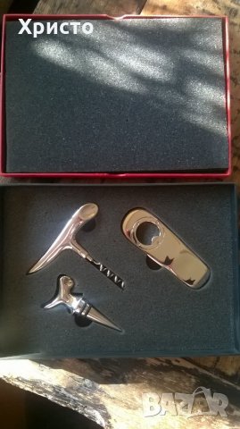 вино комплект от 3 части луксозен, снимка 2 - Прибори за хранене, готвене и сервиране - 28102425