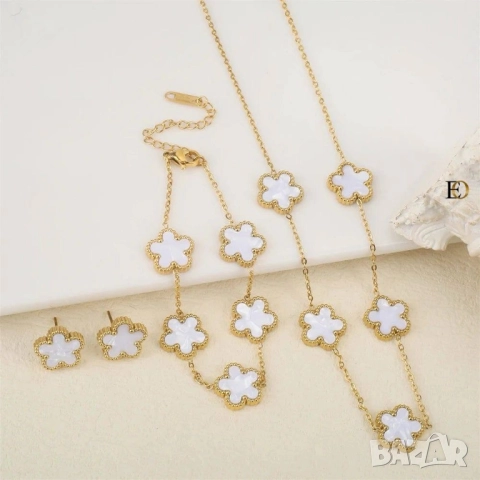 Колие+обеци+гривна от неръждаема стомана , снимка 4 - Колиета, медальони, синджири - 51641885