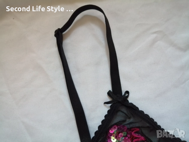 Hunkemoller прозрачна дамска нощница с пайети и бродерии р-р M, снимка 4 - Нощници - 52923424