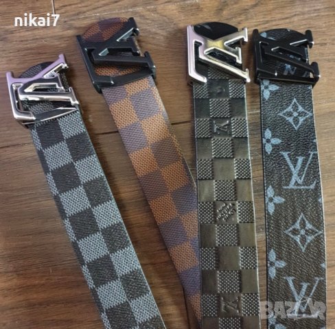 мъжки кожен колан Louis Vuitton с метална катарама спортно елегантен, снимка 4 - Колани - 37640366