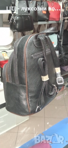 Кожена дамска раница , снимка 3 - Раници - 52474717