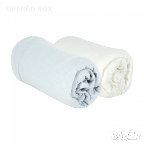 Комплект от 2 чаршафа BabyCalin, с ластик, бяло / небесно синьо, 70 x 140, снимка 1 - Спално бельо и завивки - 39041016
