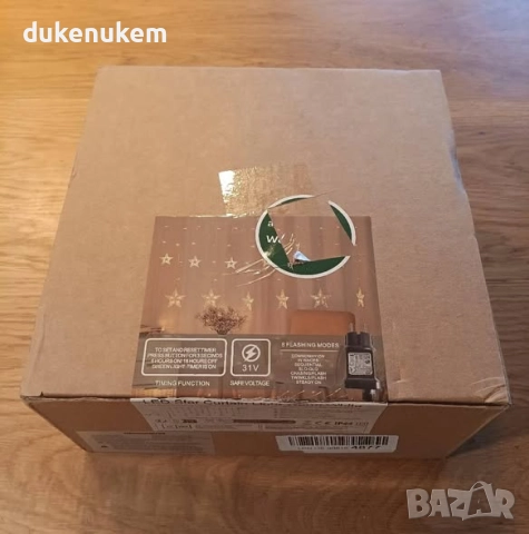 Светлинна завеса 12 звездички, 138 LED, 8 режима, таймер, 2.3 м х 1 м, снимка 12 - Външни лампи - 52572704