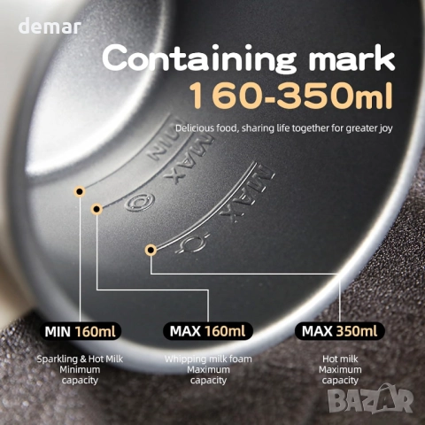 LiveGo Електрически разпенител за мляко 5 в 1, за топла и студена пяна, снимка 7 - Други - 51891712