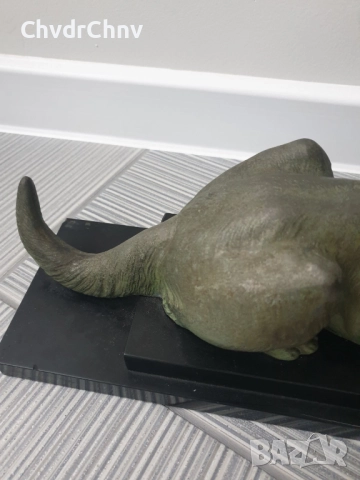 51см-9кг Carvin ЦAM статуетка/стара френска скулптура/фигура на куче-немска овчарка, снимка 13 - Статуетки - 52989414
