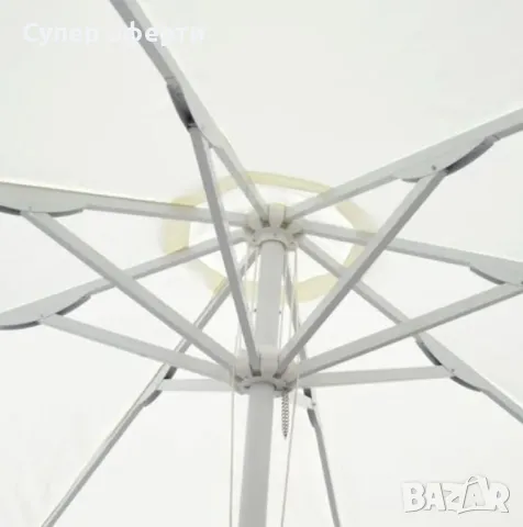 Усилен Плажен чадър – 250 см, бял, без стойка NS6352 "ултра високо качество", снимка 4 - Градински мебели, декорация  - 49909665