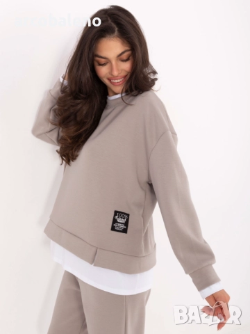 Дамски ежедневен комплект от две части с бяла вложка, 3цвята , снимка 4 - Комплекти - 52861151