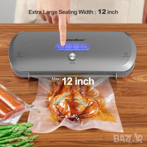 ВАКУУМ МАШИНА KITCHENBOSS, РАБОТИ С ПЛИКОВЕ, LED ИНДИКАТОРИ
, снимка 2 - Други - 43866313