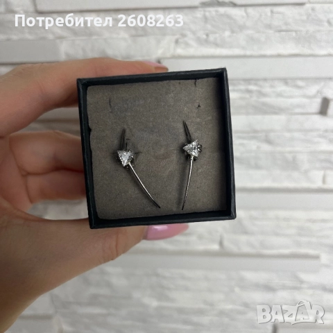 Сребърни обеци със сертификат, снимка 2 - Обеци - 52998033