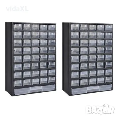 vidaXL Шкаф за инструменти с 41 чекмеджета, 2 бр, пластмаса*SKU:275657（SKU:275657）, снимка 1 - Шкафове - 48631323