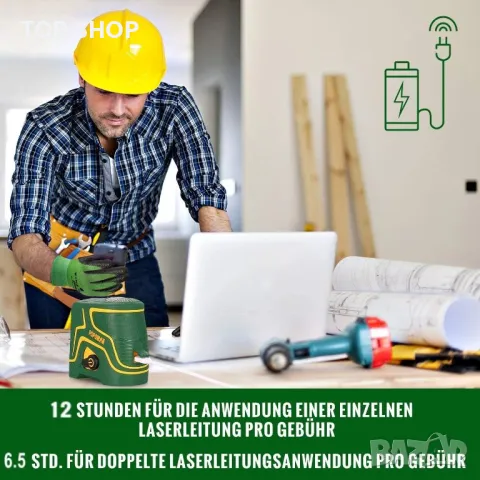 Laser Лазер Превключваем хоризонтален/вертикален/напречен самонивелиращ се с магнитен държач, защите, снимка 4 - Гедорета - 48853610