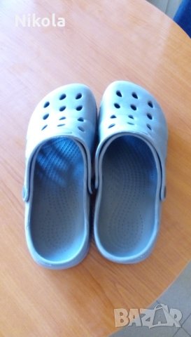 Кроксове, джапанки сини с бяло №39 стелка 25см, снимка 7 - Детски обувки - 34687838