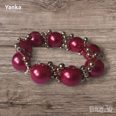 Перлена гривна Бордо, снимка 3 - Гривни - 51288187