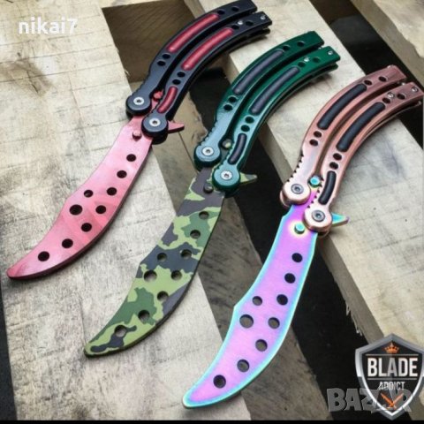 тренировъчен нож упражнения пеперуда с тъпо острие+калъф за колан, снимка 6 - Ножове - 27203918