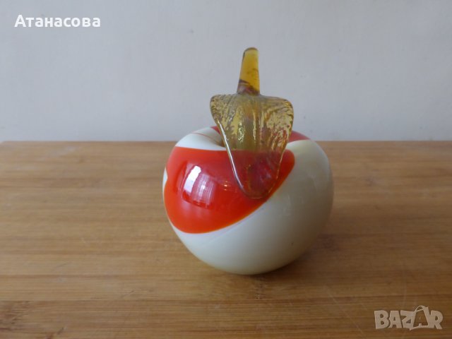 Стъклена Ябълка Мурано 1970 г 2, снимка 3 - Декорация за дома - 43598220