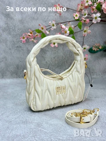 Miu Miu Дамска Чанта С Къса И Дълга Регулируема И Махаща Се Дръжка Миу Миу - 10 Цвята Код E491, снимка 3 - Чанти - 50621106