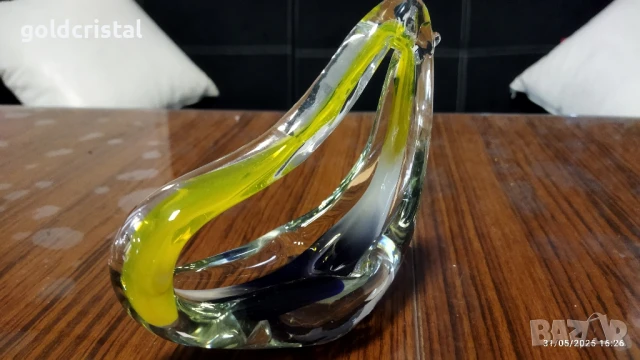 стъклена фигура птица ръчна изработка , снимка 4 - Антикварни и старинни предмети - 50499908