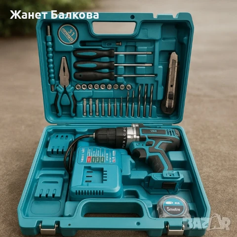 Комплект акумулаторен винтоверт – 30 части