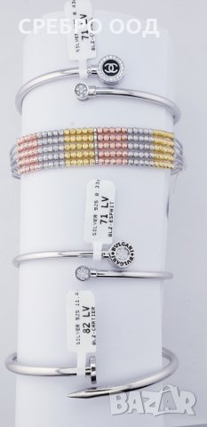 Италиански сребърни гривни- 3 цвята, снимка 5 - Гривни - 21131081