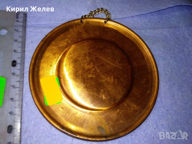 СтараРЪЧНО МАЙСТОРСКИ ФЛОРАЛНО ОРНАМЕНТИРАНА МЕДНА ДЕКОРАТИВНА КОЛЕКЦИОНЕРСКА ЧИНИЙКА За СТЕНА 41545, снимка 4 - Декорация за дома - 43739845